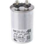 Round Dual Run Capacitor, 60/5 MFD, 370V